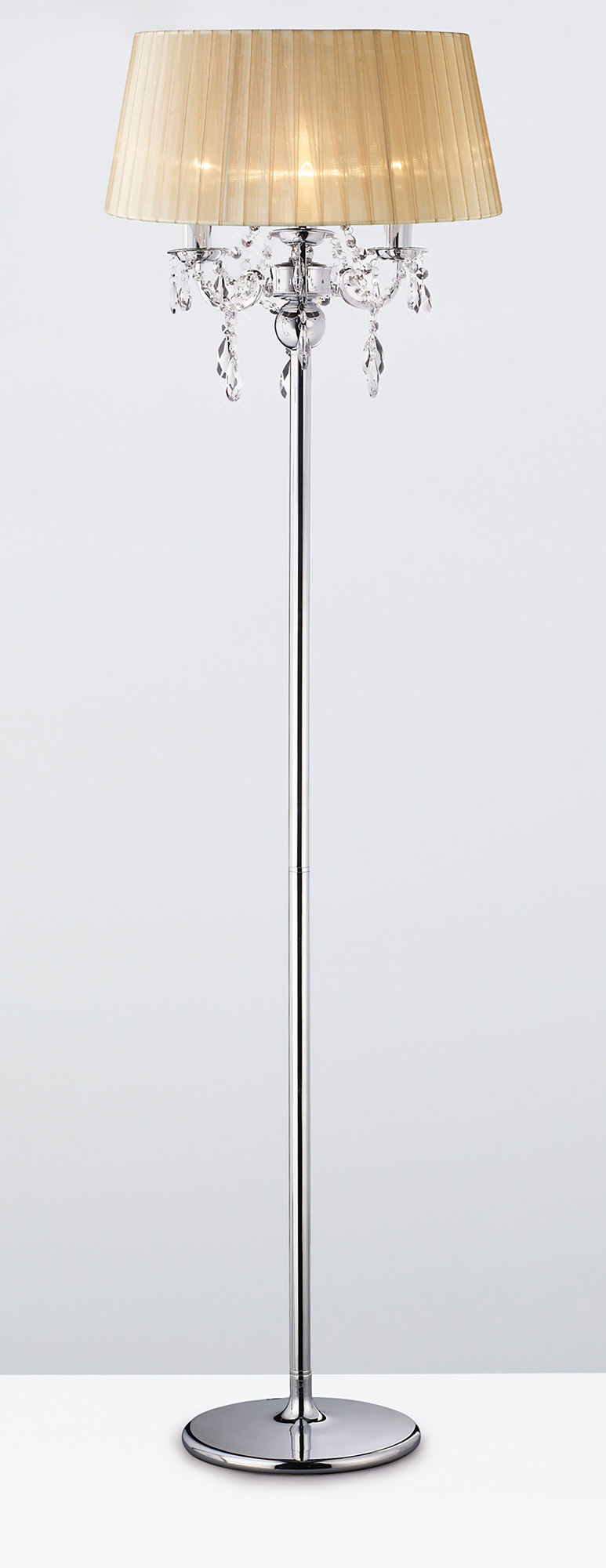 IL30063/SB  Olivia Crystal 163cm Floor Lamp 3 Light